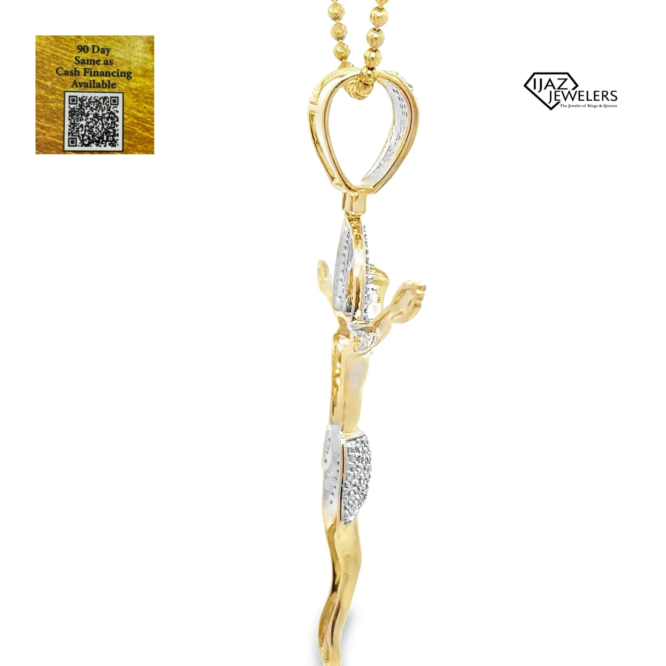 10K Gold 0.50 CTW Diamond Jesus Charm