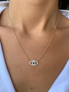 14K Gold Evil Eye Diamond Pendant