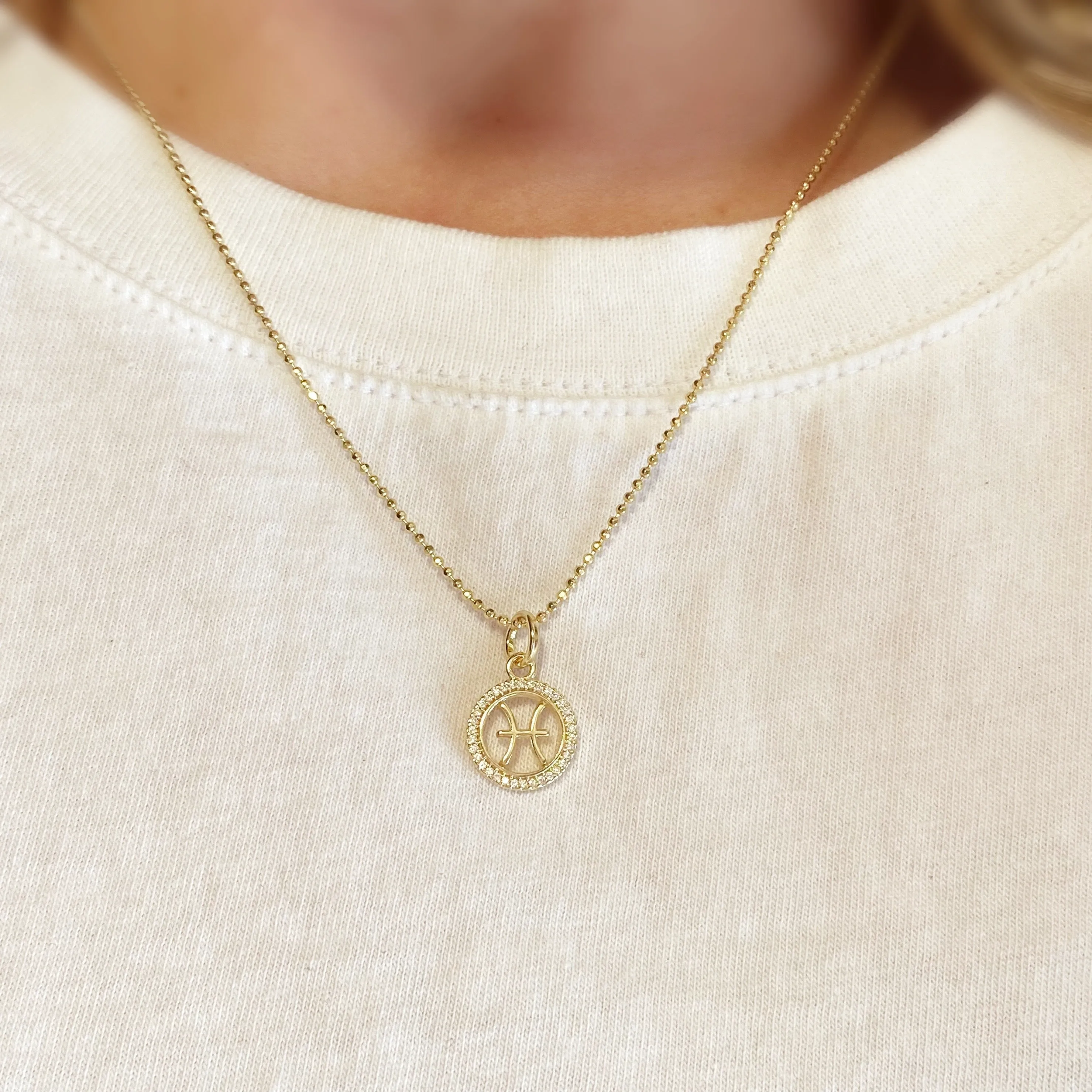 18k Gold Filled Mini Pisces Zodiac Pendant