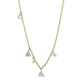 18K Gold Free-Set Trillion Diamond Necklace