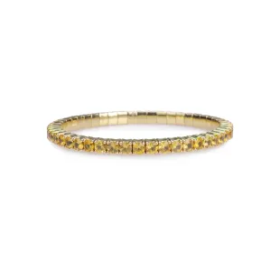 18K Gold Stretch & Stack Yellow Sapphire Tennis Bracelet, 2.25-8.58 Carats