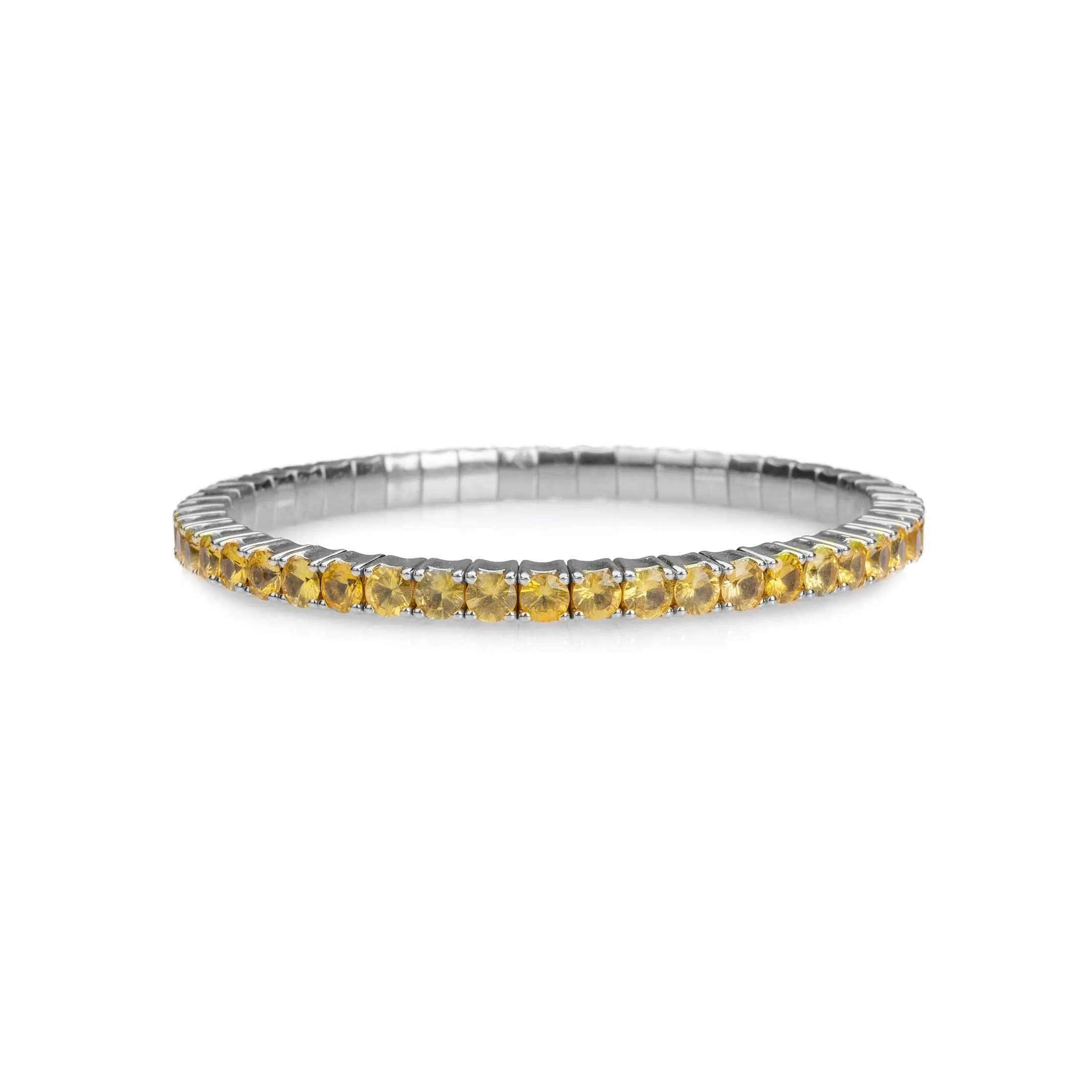 18K Gold Stretch & Stack Yellow Sapphire Tennis Bracelet, 2.25-8.58 Carats