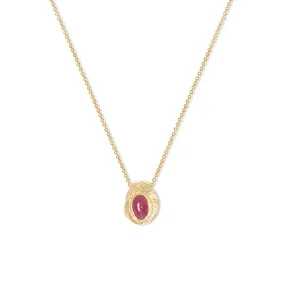 18K Oval Slider Necklace in Ruby