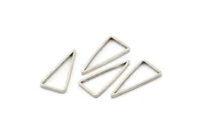 18mm Silver Triangle, 24 Antique Silver Plated Brass Triangle Rings, Connectors (18x8.5x1mm) BS 1729