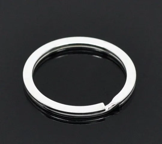 20 Silver Plated Double Loops Split Rings Key Chains 25mm ( 1 inch ) fin0229