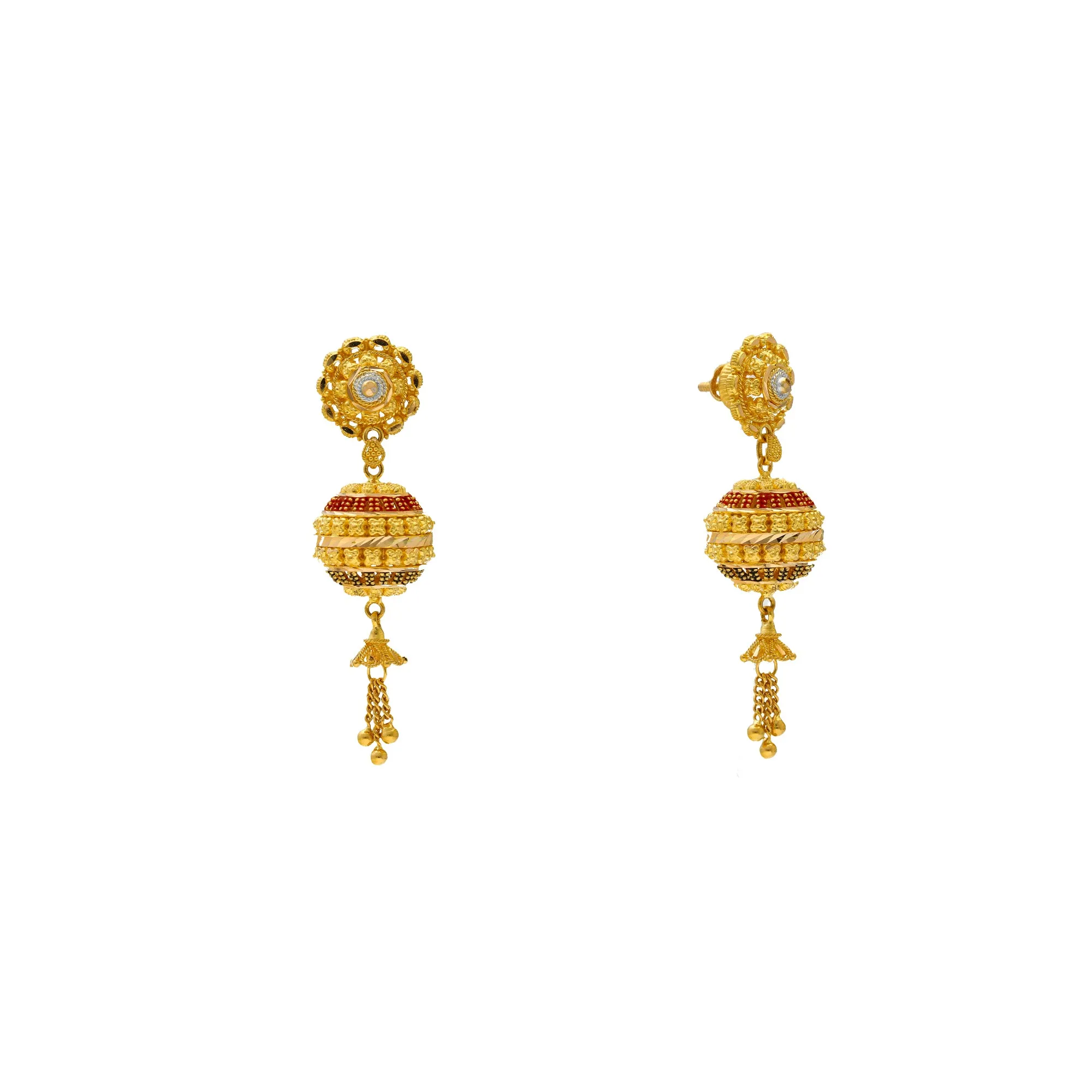 22K Yellow Gold Drop/Dangle Earrings (9.7gm)