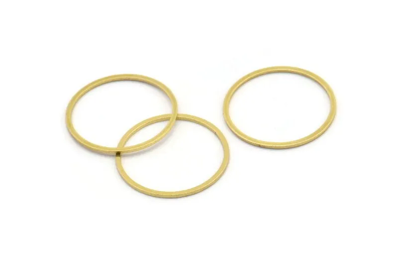 22mm Circle Connectors, 24 Raw Brass Circle Connectors (22x0.80mm) A3348