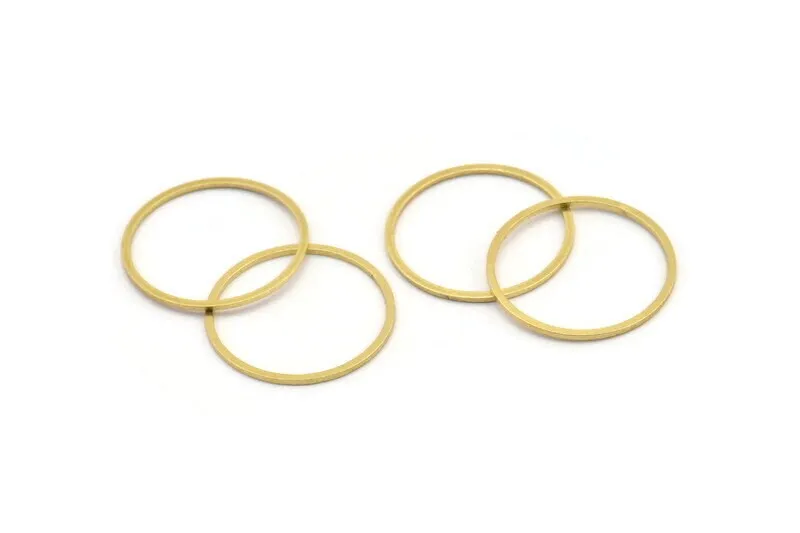 22mm Circle Connectors, 24 Raw Brass Circle Connectors (22x0.80mm) A3348