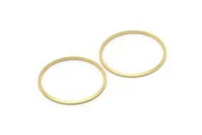 28mm Circle Connectors, 24 Raw Brass Circle Connectors (28x1x1mm) A2254