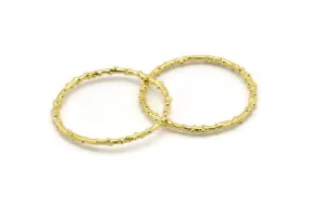 45mm Circle Connectors, 2 Raw Brass Circle Connectors (45x2x2mm) N1728