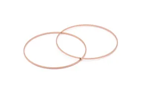 80mm Circle Connectors - 2 Rose Gold Plated Brass Circle Connectors (80x0.75x1.8mm) Bs 1076 Q0626