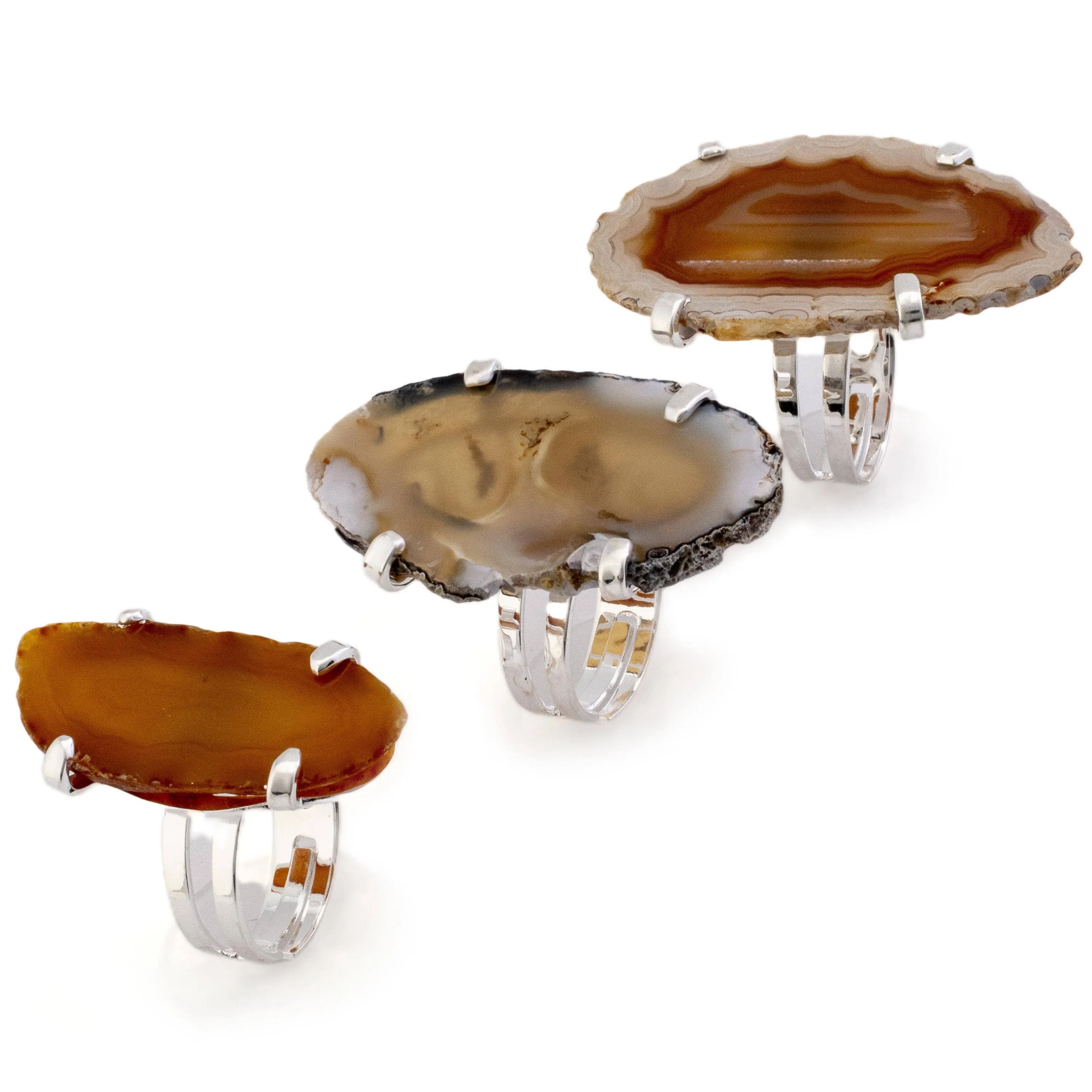 Agate Slice Adjustable Ring