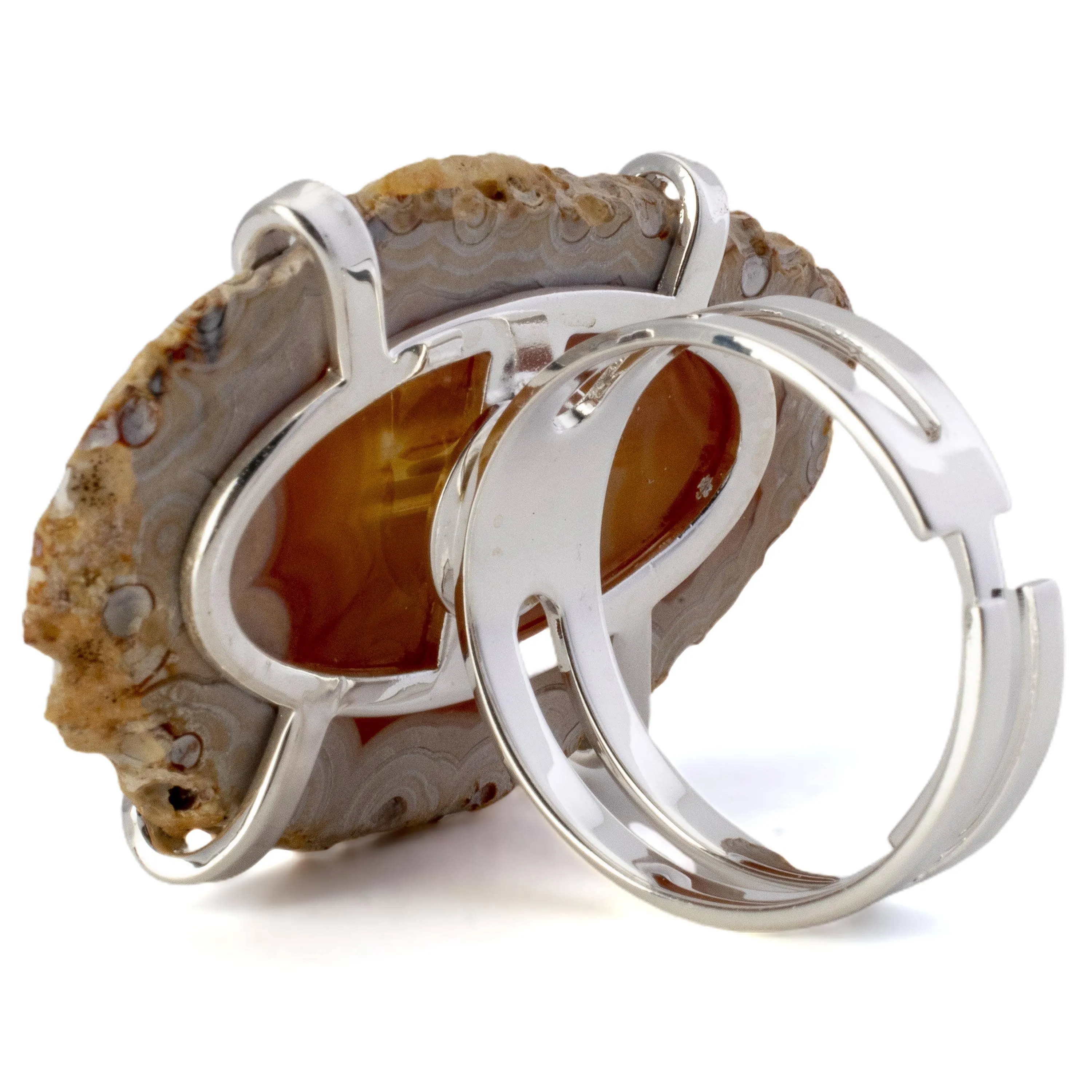 Agate Slice Adjustable Ring