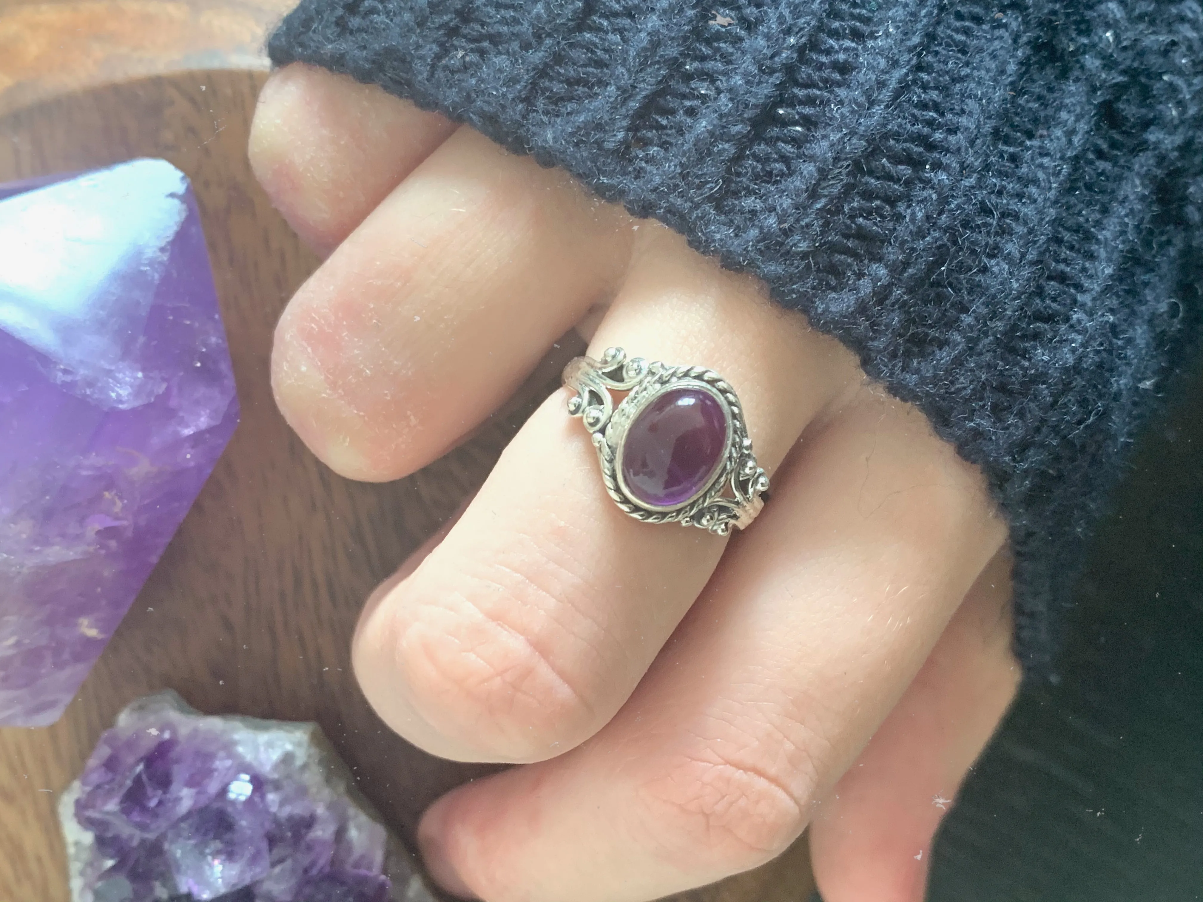 Amethyst Fannia Ring (US 7)