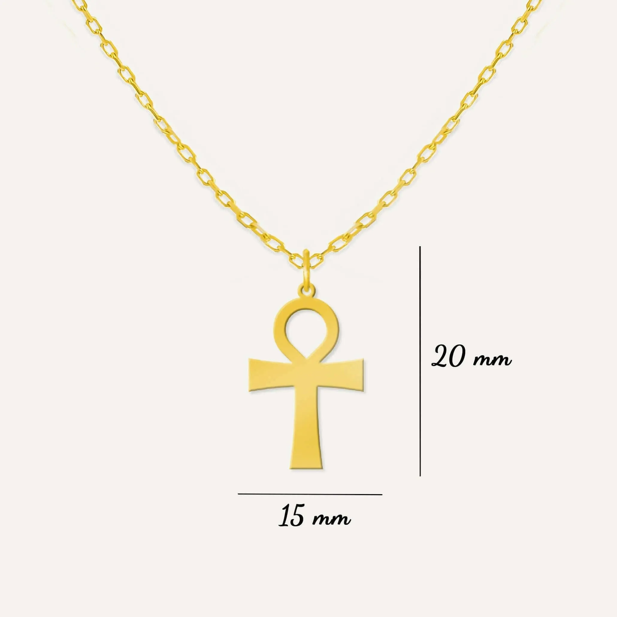 Ankh Necklace | 14K Solid Gold