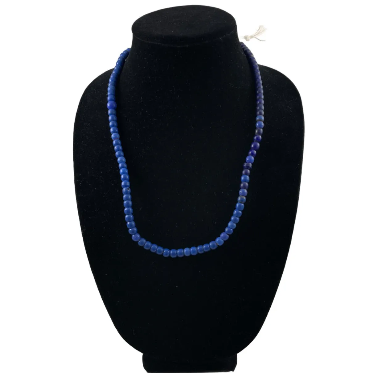 Antique Blue Glass Trade Bead Necklace