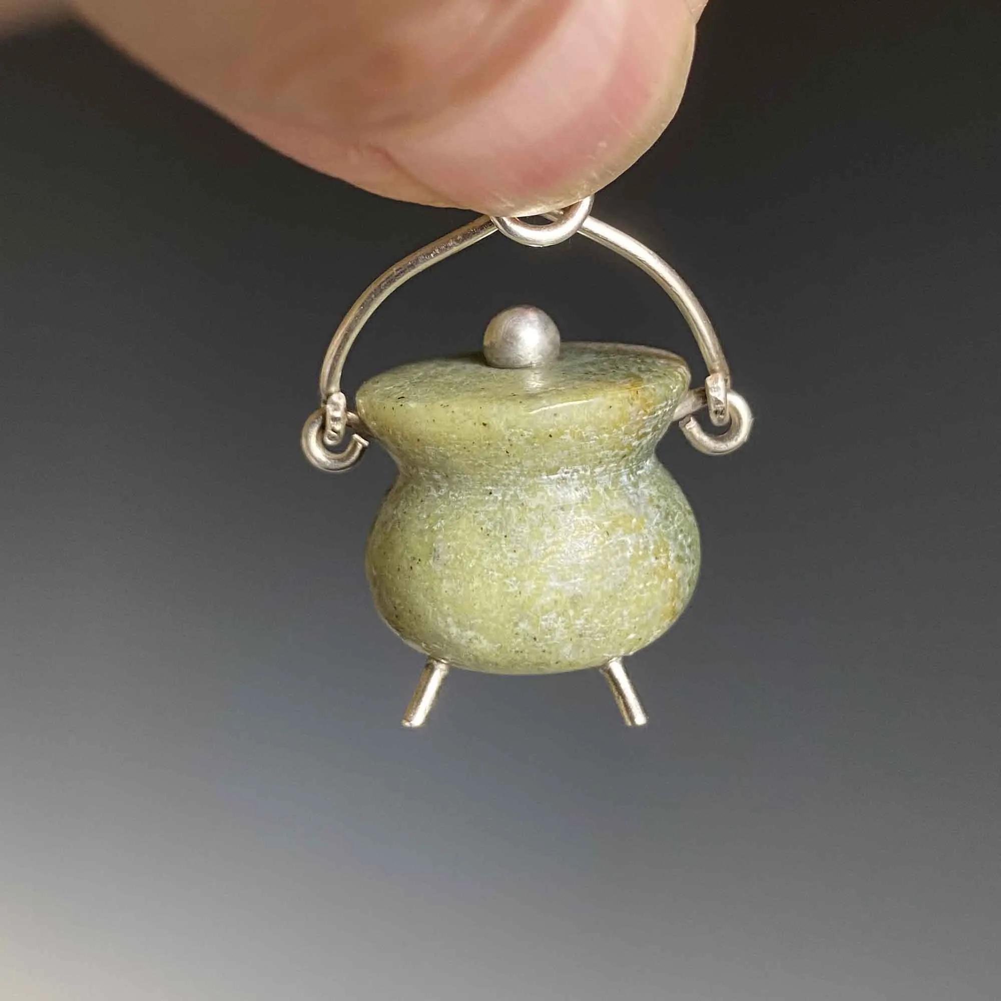 Antique Scottish Connemara Kettle Pot Pendant - Vintage Celtic Charm Jewelry