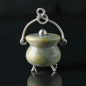 Antique Scottish Connemara Kettle Pot Pendant - Vintage Celtic Charm Jewelry