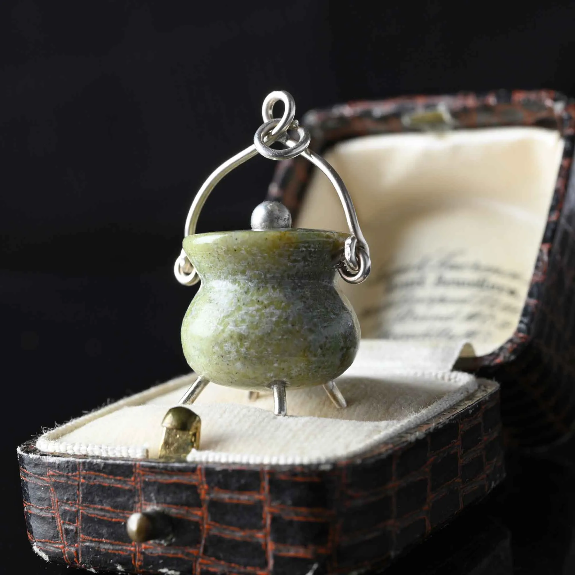 Antique Scottish Connemara Kettle Pot Pendant - Vintage Celtic Charm Jewelry