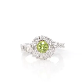 Baikalla? Gemstone Collection Sterling Silver Genuine Peridot & CZ Vintage Ring