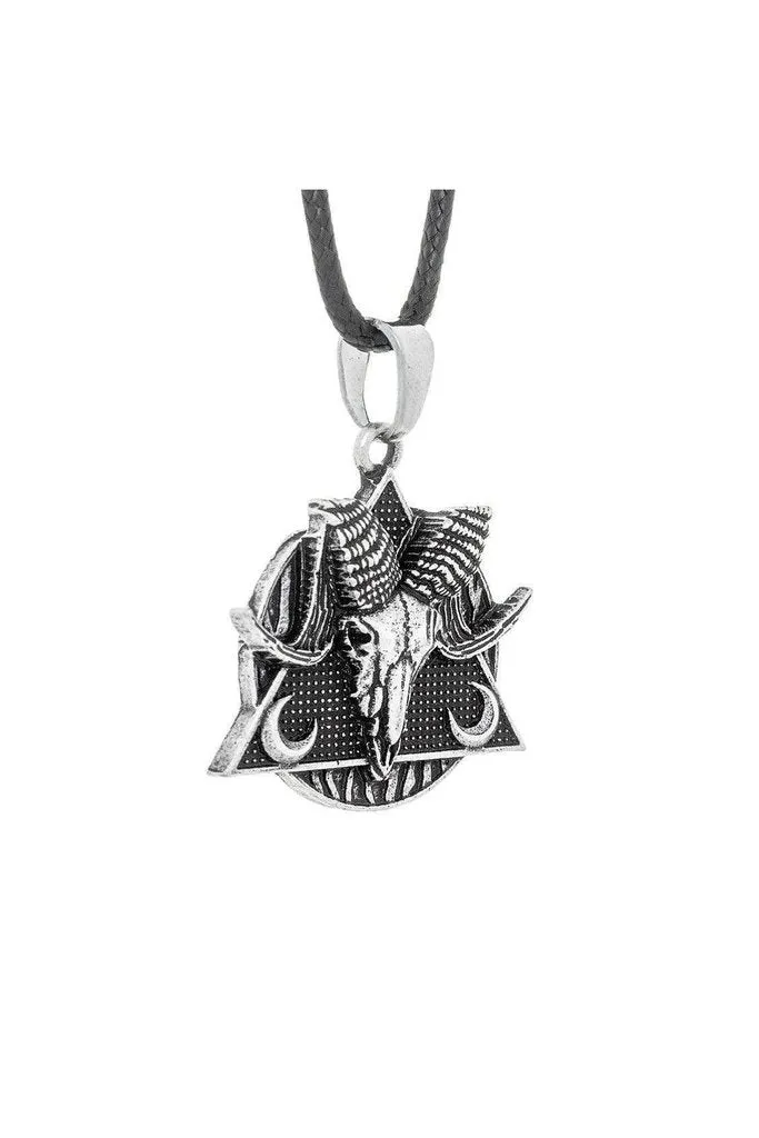 Black Occult Symbol DeltaRam Pendant and Necklace - Elise