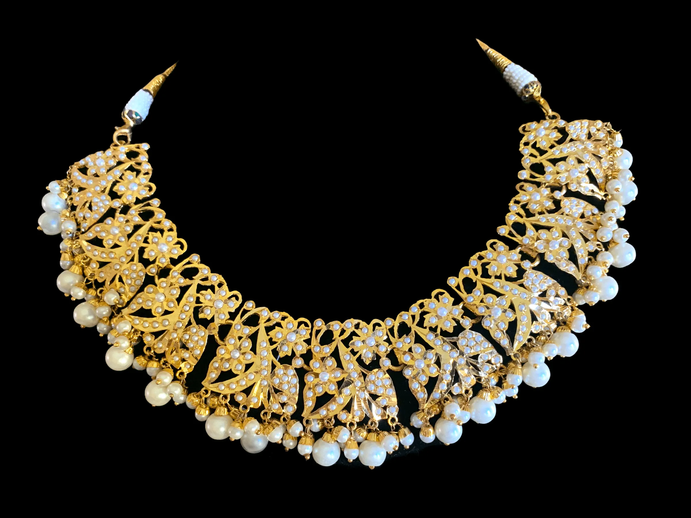 BR73 Nayaab pearl jadau necklace ( READY TO SHIP )