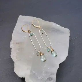 Brooklyn - Green Amethyst Drop Earrings