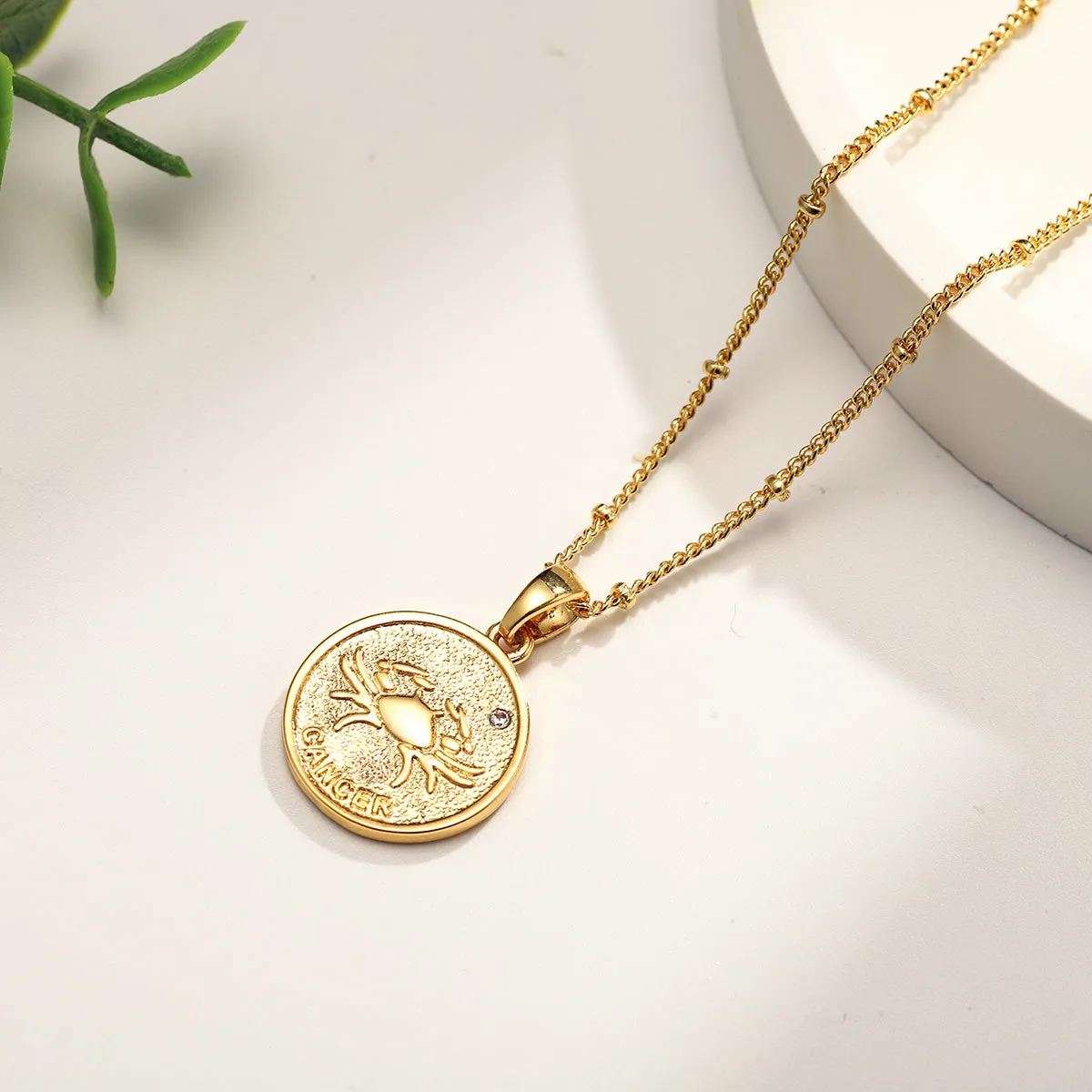 Cancer Constellation Coin Pendant Necklace