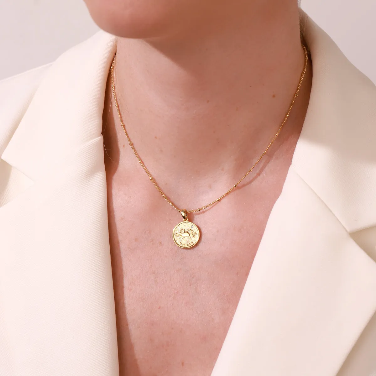 Cancer Constellation Coin Pendant Necklace