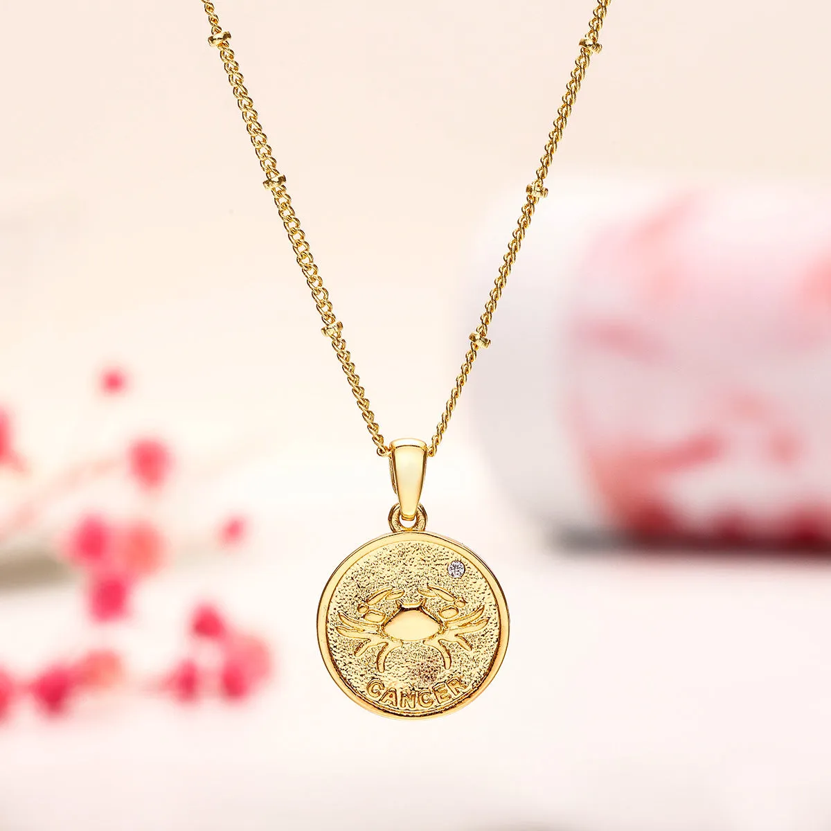 Cancer Constellation Coin Pendant Necklace