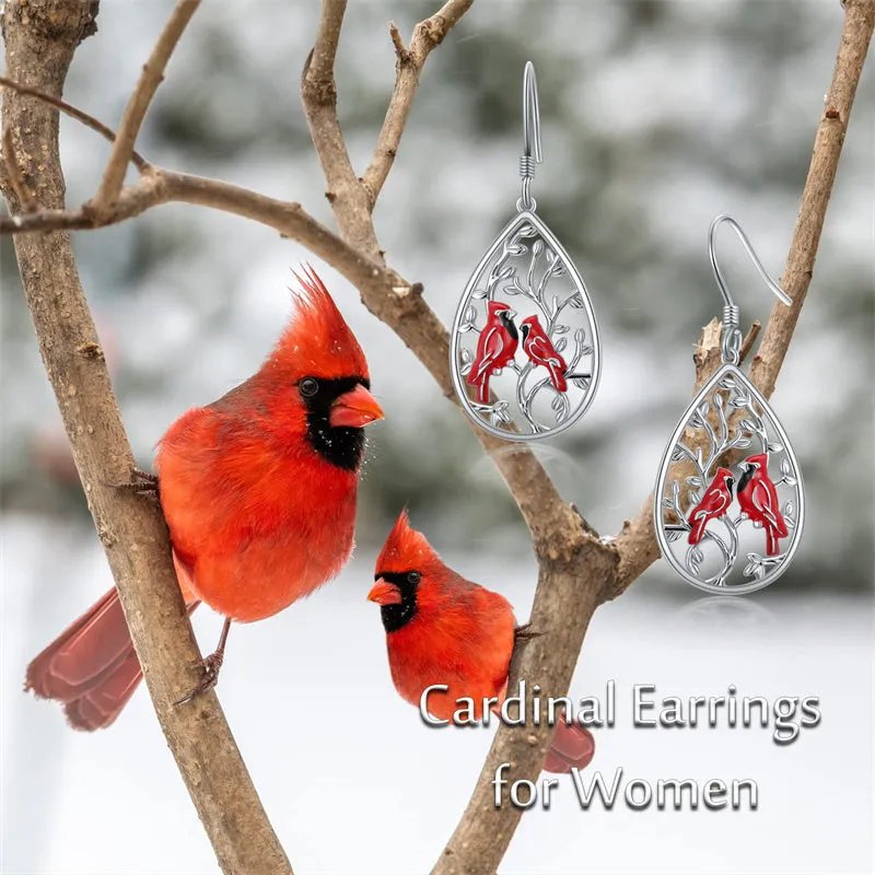 Cardinal Earrings for Women Sterling Silver Animals Dangle Drop Earrings Jewelry Gifts for Girls