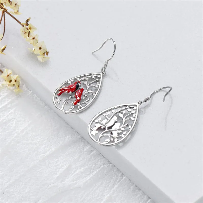 Cardinal Earrings for Women Sterling Silver Animals Dangle Drop Earrings Jewelry Gifts for Girls