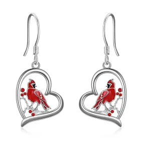 Cardinal Earrings for Women Sterling Silver Animals Dangle Drop Earrings Jewelry Gifts for Girls