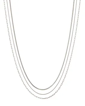 Chandon Multi Chain Charm Necklace- Silver