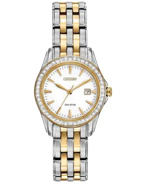 Citizen Ladies Silhouette Crystal Watch - Stainless Steel & Yellow Gold-Tone