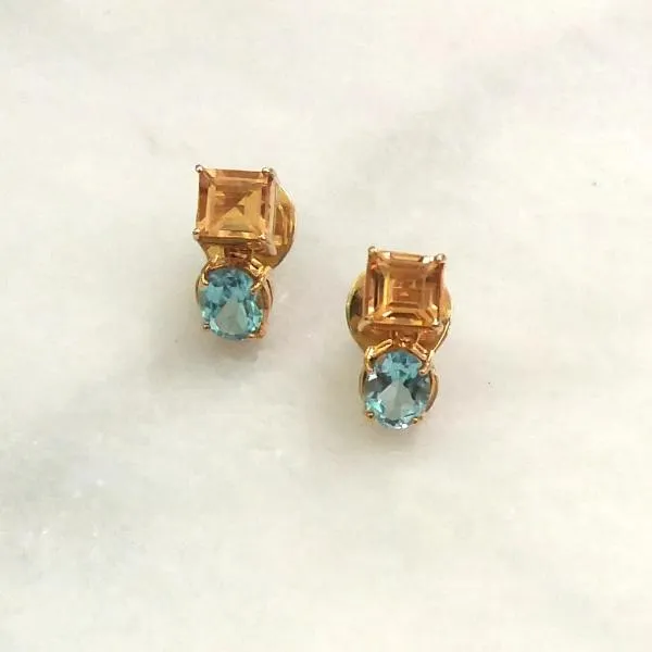 Citrine and Blue Topaz Separates Earrings