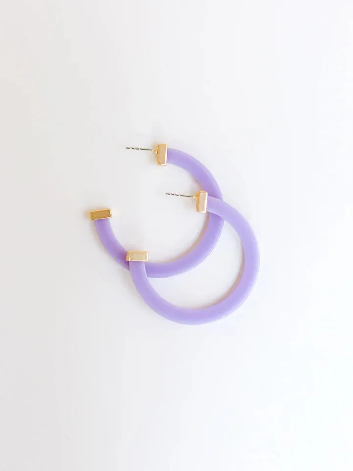 Classic Acrylic Large Hoops in Violet