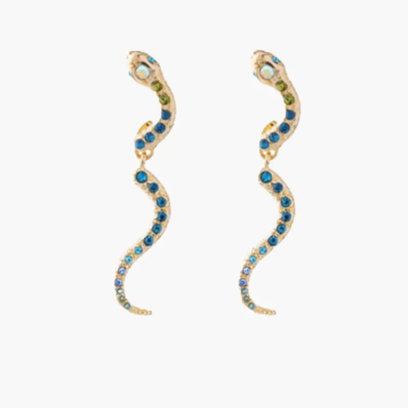 Crystal Snake Drop Earrings