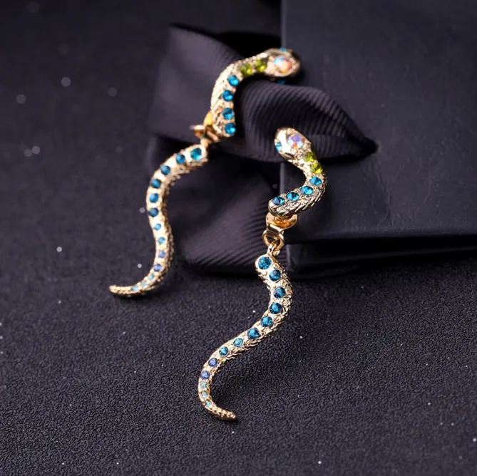 Crystal Snake Drop Earrings