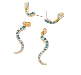 Crystal Snake Drop Earrings