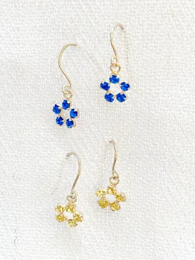 Cz Flower Drop 925 Sterling Silver Dangle Earrings