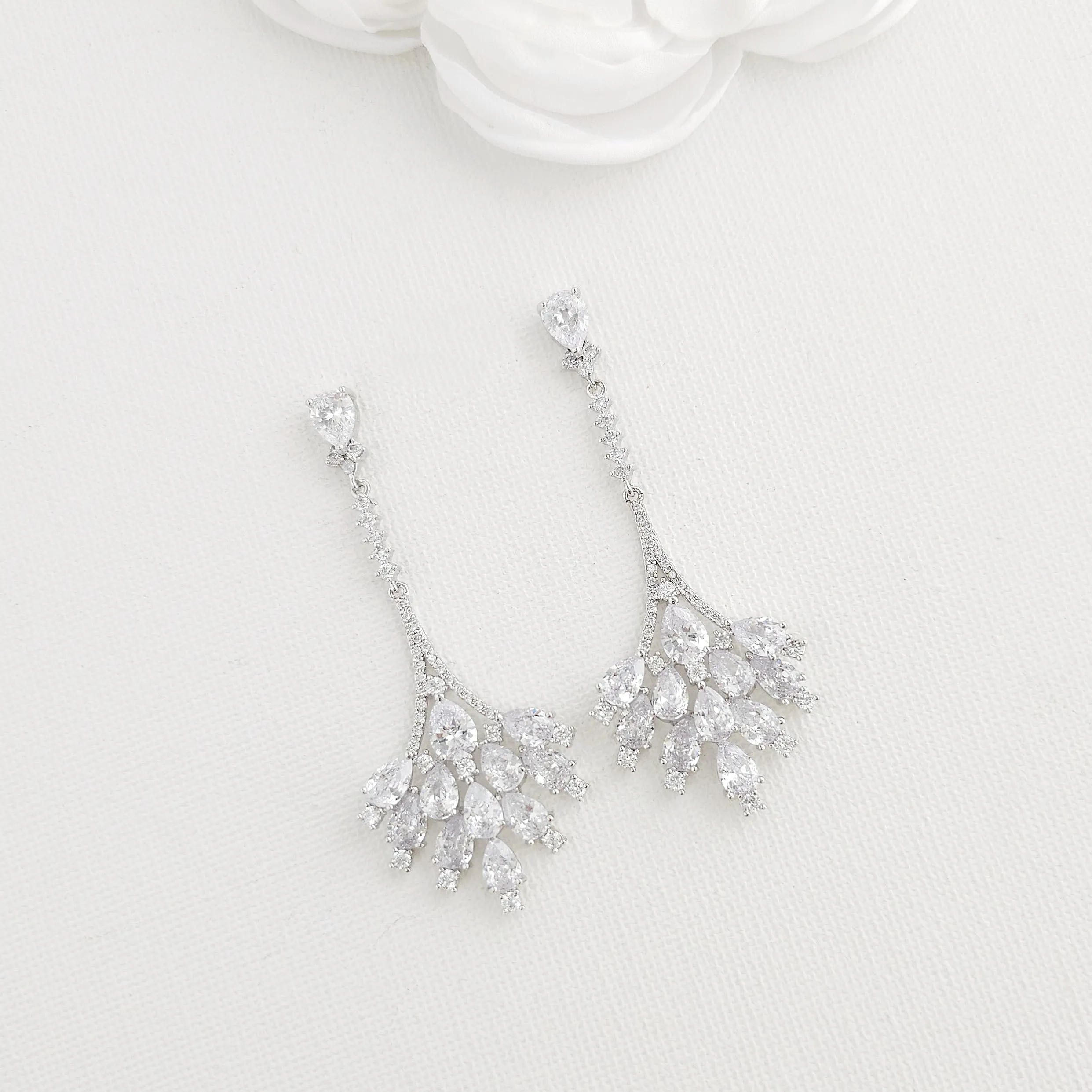 Dangling Chandelier Earrings for Wedding and Special Occasions-Yana