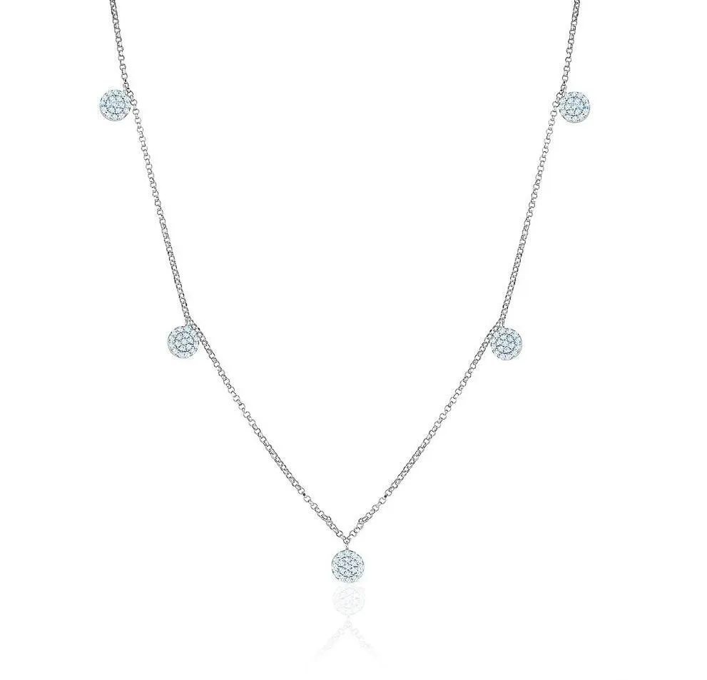 Dangling Round Diamond Necklace (0.40Ctw)