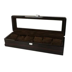 Dark Brown Handmade Wood Watch and Jewelry Storage Box