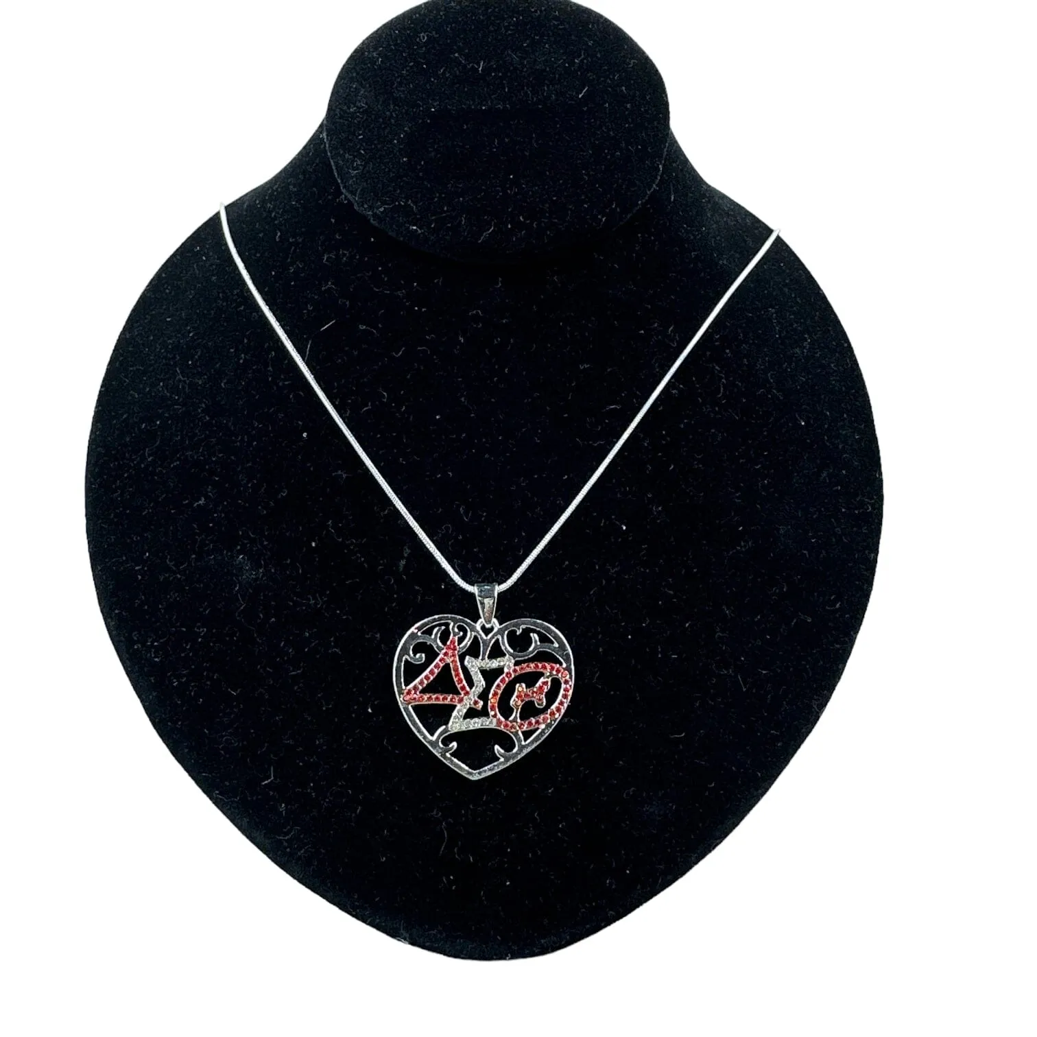 Delta Sigma Theta Austrian Crystal Heart Necklace