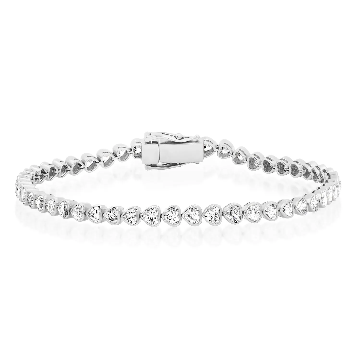 Diamond Bezel Hearts Tennis Bracelet