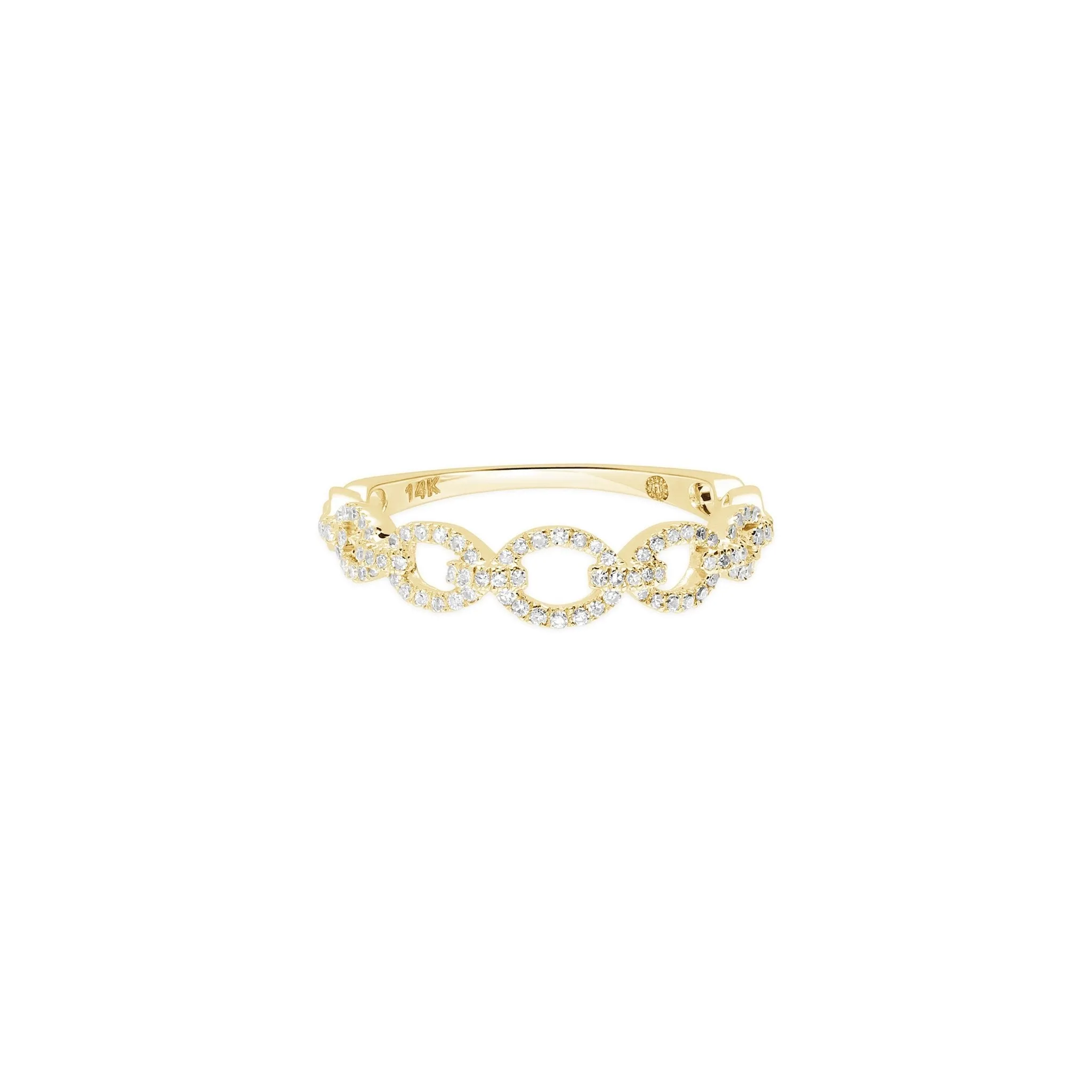 Diamond Chain Link Ring