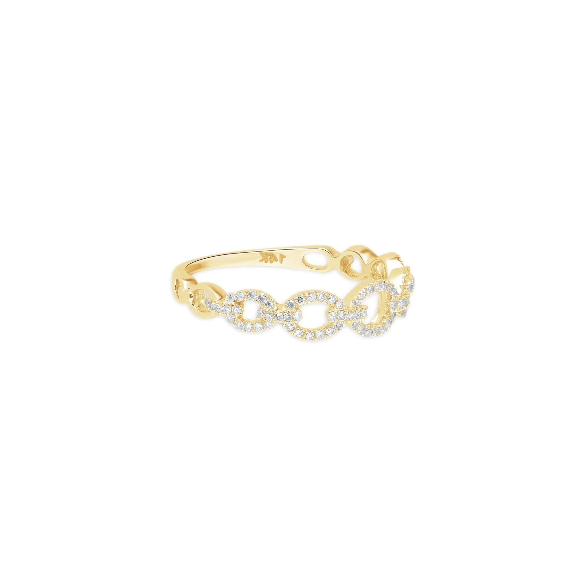 Diamond Chain Link Ring