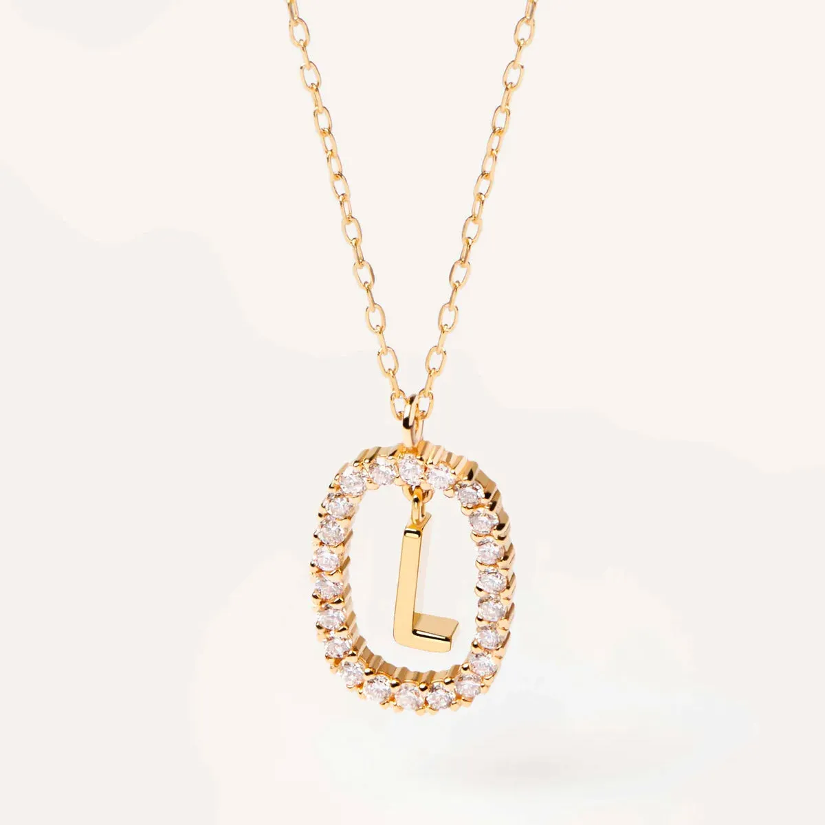 Diamond Letter Name Necklace in 14k Gold over Sterling Silver