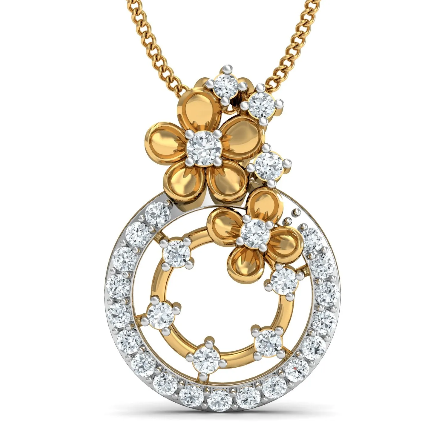 Diva Vintage Flower Pendant (Gold Plated 925 Sterling Silver)